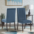 Noricum Velvet Channel-Back Dining Chair Set (2 Pieces)