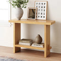 Nathan James Virgo Farmhouse 2-Tier Console Table with Wire-Brushed Wood Finish