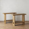 Nathan James Virgo Farmhouse 2-Tier Console Table with Wire-Brushed Wood Finish