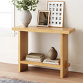 Nathan James Virgo Farmhouse 2-Tier Console Table with Wire-Brushed Wood Finish