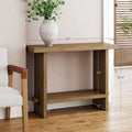 Nathan James Virgo Farmhouse 2-Tier Console Table with Wire-Brushed Wood Finish
