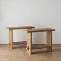 Nathan James Virgo Farmhouse 2-Tier Console Table with Wire-Brushed Wood Finish