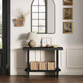Nathan James Virgo Farmhouse 2-Tier Console Table with Wire-Brushed Wood Finish