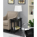 American Heritage Flip Top End Table with Charging Station and Shelf by Convenience Concepts
