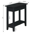 American Heritage Flip Top End Table with Charging Station and Shelf by Convenience Concepts
