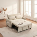Convertible Sofa Bed Loveseat with Adjustable Backrest, Storage Pockets, and 2 Soft Pillows