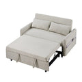 Convertible Sofa Bed Loveseat with Adjustable Backrest, Storage Pockets, and 2 Soft Pillows