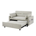 Convertible Sofa Bed Loveseat with Adjustable Backrest, Storage Pockets, and 2 Soft Pillows