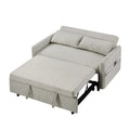 Convertible Sofa Bed Loveseat with Adjustable Backrest, Storage Pockets, and 2 Soft Pillows
