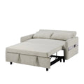 Convertible Sofa Bed Loveseat with Adjustable Backrest, Storage Pockets, and 2 Soft Pillows