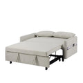 Convertible Sofa Bed Loveseat with Adjustable Backrest, Storage Pockets, and 2 Soft Pillows