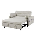 Convertible Sofa Bed Loveseat with Adjustable Backrest, Storage Pockets, and 2 Soft Pillows