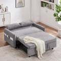 Convertible Sofa Bed Loveseat with Adjustable Backrest, Storage Pockets, and 2 Soft Pillows