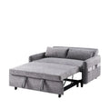 Convertible Sofa Bed Loveseat with Adjustable Backrest, Storage Pockets, and 2 Soft Pillows