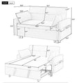 Convertible Sofa Bed Loveseat with Adjustable Backrest, Storage Pockets, and 2 Soft Pillows
