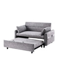 Convertible Sofa Bed Loveseat with Adjustable Backrest, Storage Pockets, and 2 Soft Pillows