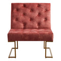 Corvus Savannah Tufted Velvet Lounge Chair with Upholstered Accent