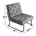 Corvus Savannah Tufted Velvet Lounge Chair with Upholstered Accent