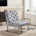 Corvus Savannah Tufted Velvet Lounge Chair with Upholstered Accent