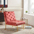 Corvus Savannah Tufted Velvet Lounge Chair with Upholstered Accent