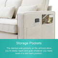 Merax 104 Modern 4-Seater Linen Sofa with Armrest Pockets and 4 Pillows - Minimalist Design