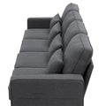 Merax 104 Modern 4-Seater Linen Sofa with Armrest Pockets and 4 Pillows - Minimalist Design