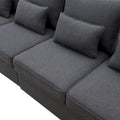 Merax 104 Modern 4-Seater Linen Sofa with Armrest Pockets and 4 Pillows - Minimalist Design