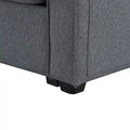 Merax 104 Modern 4-Seater Linen Sofa with Armrest Pockets and 4 Pillows - Minimalist Design