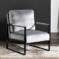 Hosam 25.4 Velvet Upholstered Chair with Metal Arms