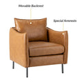 Set of 2 Jaime Modern Vegan Leather Accent Chairs with Metal Legs by HULALA HOME