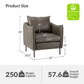 Set of 2 Jaime Modern Vegan Leather Accent Chairs with Metal Legs by HULALA HOME