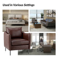 Set of 2 Jaime Modern Vegan Leather Accent Chairs with Metal Legs by HULALA HOME