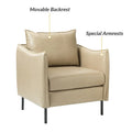 Set of 2 Jaime Modern Vegan Leather Accent Chairs with Metal Legs by HULALA HOME