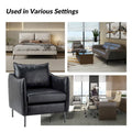 Set of 2 Jaime Modern Vegan Leather Accent Chairs with Metal Legs by HULALA HOME