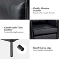 Set of 2 Jaime Modern Vegan Leather Accent Chairs with Metal Legs by HULALA HOME