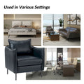 Set of 2 Jaime Modern Vegan Leather Accent Chairs with Metal Legs by HULALA HOME
