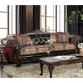 Rend Classic Faux Leather Tufted Sofa with Rolled Arms by Furniture of America