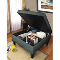 MJL Furniture Manhattan Allure Upholstered Cocktail Ottoman Table with Storage