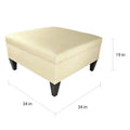 MJL Furniture Manhattan Allure Upholstered Cocktail Ottoman Table with Storage