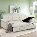Cozy Classic L-Shaped Pull-Out Sleeper Sectional Sofa