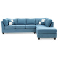 Malone 111-Inch Suede 4-Seater Sectional Sofa with Two Throw Pillows - Dimensions: 111L x 78W x 34H