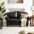Angel Transitional Genuine Leather Sofa with Tufted Backrest by HULALA HOME