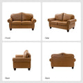 Angel Transitional Genuine Leather Sofa with Tufted Backrest by HULALA HOME