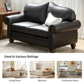 Angel Transitional Genuine Leather Sofa with Tufted Backrest by HULALA HOME