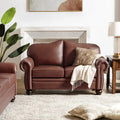Angel Transitional Genuine Leather Sofa with Tufted Backrest by HULALA HOME