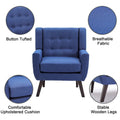 Contemporary Linen Button-Tufted Accent Chair