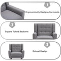 Contemporary Linen Button-Tufted Accent Chair