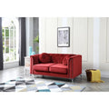 Velvet Button-Tufted Pompano Loveseat