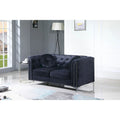 Velvet Button-Tufted Pompano Loveseat