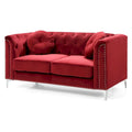 Velvet Button-Tufted Pompano Loveseat